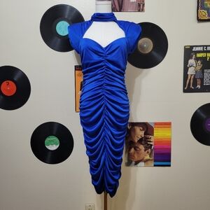 Diamond's Run By Wayne Diamond | Ruched Blue Cocktail Dress